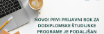 NOVO! Prvi prijavni rok je podaljšan
