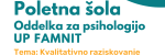 Poletna šola Oddelka za psihologijo UP FAMNIT